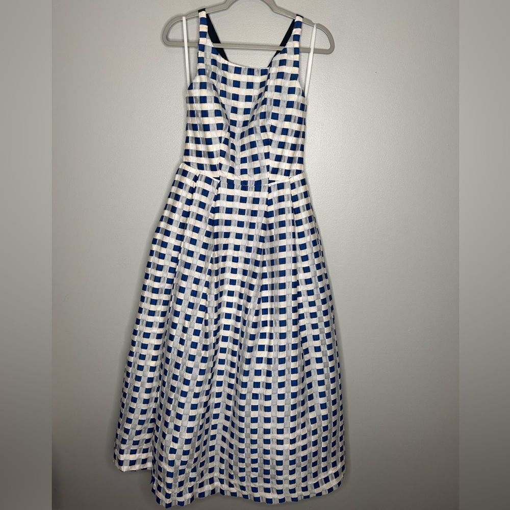 Milly Gingham Fit and Flare Dress